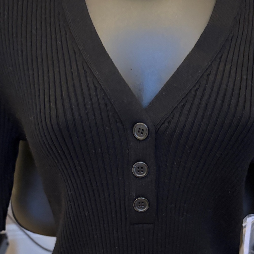 Michael Stars Black V-Neck Sweater